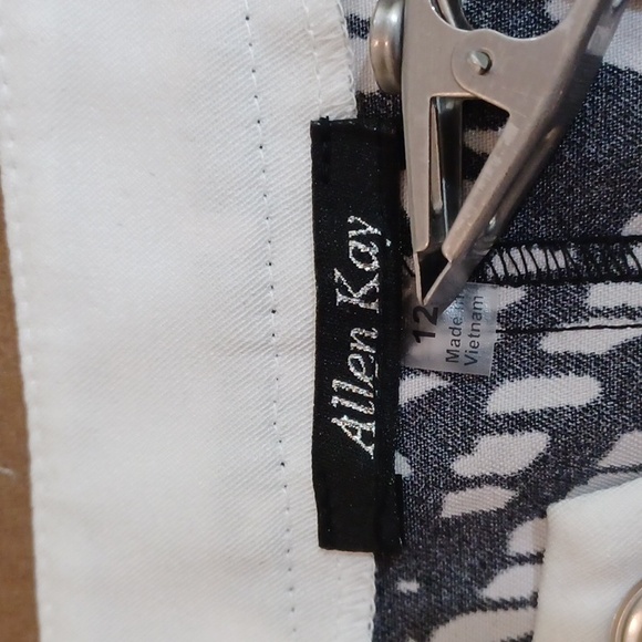 Designer Allen Kay sz 12 NWT Wmn's Blk/Wht 3/4 slv open front jacket - Picture 7 of 10